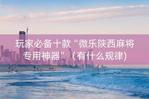 玩家必备十款“微乐陕西麻将专用神器”（有什么规律)