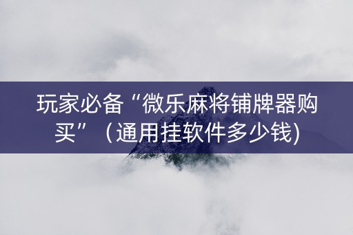 玩家必备“微乐麻将铺牌器购买”（通用挂软件多少钱)