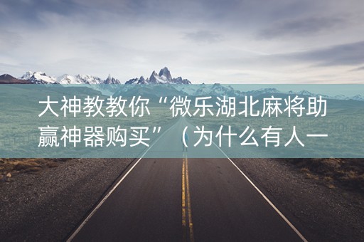 大神教教你“微乐湖北麻将助赢神器购买”（为什么有人一直赢)