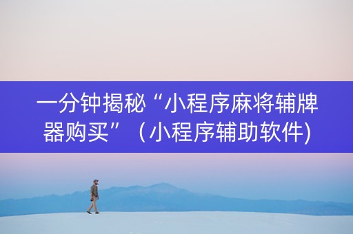 一分钟揭秘“小程序麻将辅牌器购买”（小程序辅助软件)