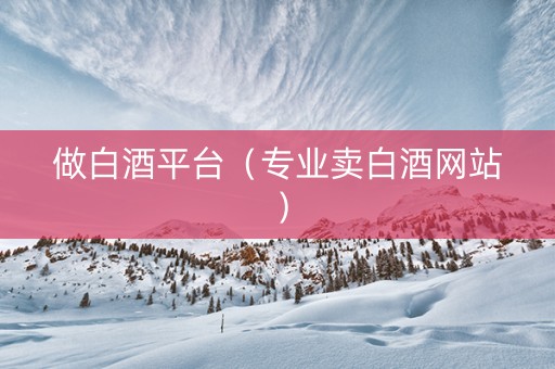 做白酒平台（专业卖白酒网站）