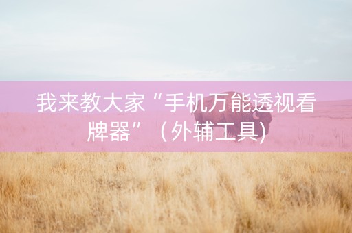 我来教大家“手机万能透视看牌器”（外辅工具)
