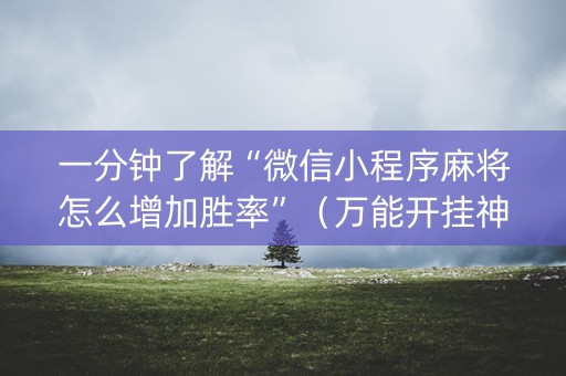 一分钟了解“微信小程序麻将怎么增加胜率”（万能开挂神器)