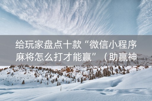 给玩家盘点十款“微信小程序麻将怎么打才能赢”（助赢神器购买)