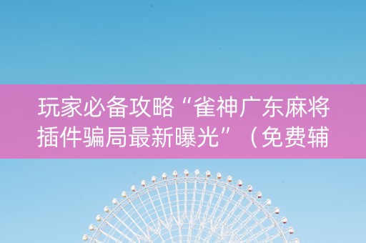 玩家必备攻略“雀神广东麻将插件骗局最新曝光”（免费辅助)
