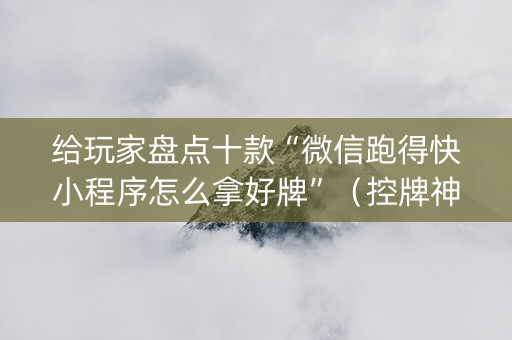 给玩家盘点十款“微信跑得快小程序怎么拿好牌”（控牌神器)