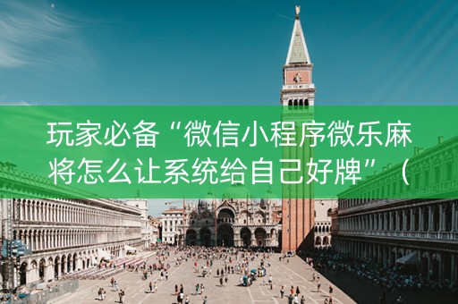 玩家必备“微信小程序微乐麻将怎么让系统给自己好牌”（辅牌器插件购买)
