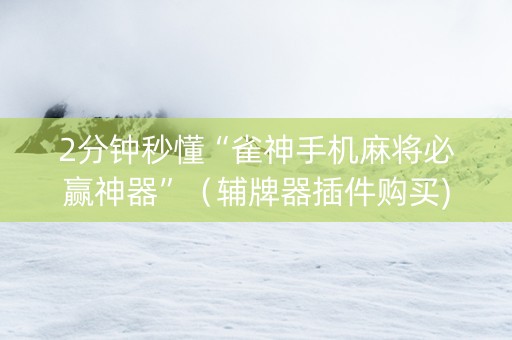 2分钟秒懂“雀神手机麻将必赢神器”（辅牌器插件购买)