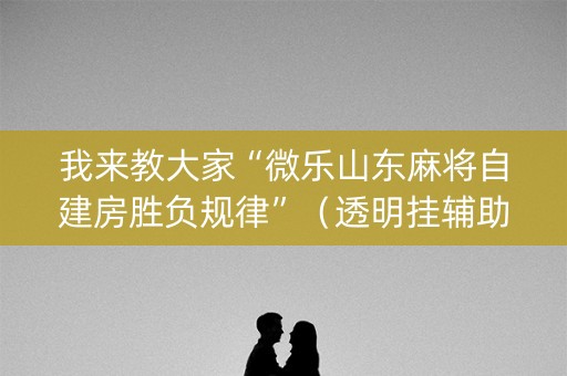 我来教大家“微乐山东麻将自建房胜负规律”（透明挂辅助器)