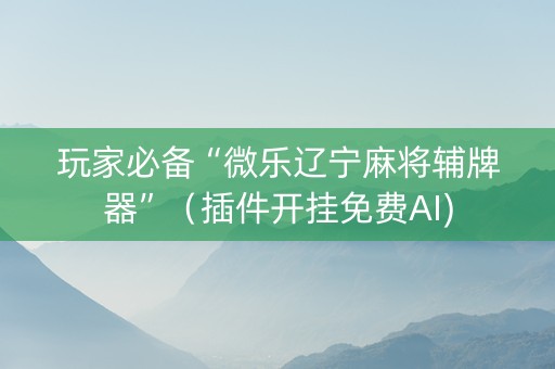 玩家必备“微乐辽宁麻将辅牌器”（插件开挂免费AI)