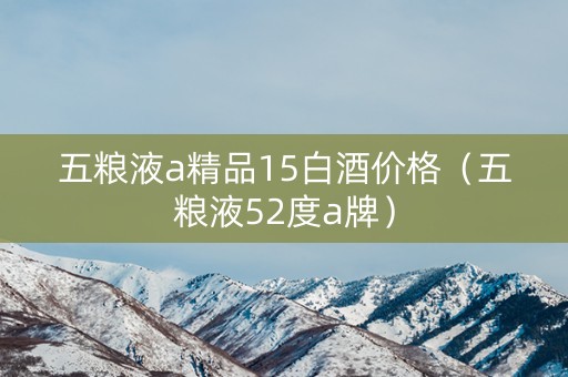五粮液a精品15白酒价格（五粮液52度a牌）