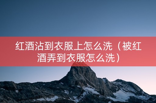 红酒沾到衣服上怎么洗（被红酒弄到衣服怎么洗）