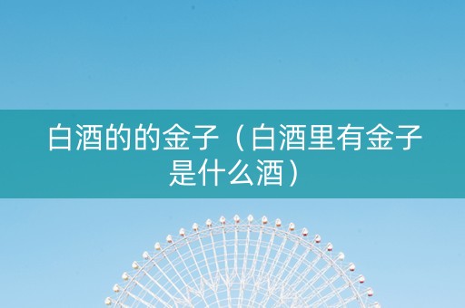 白酒的的金子（白酒里有金子是什么酒）