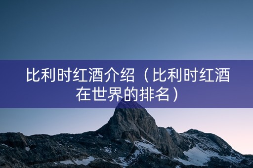 比利时红酒介绍（比利时红酒在世界的排名）