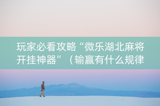 玩家必看攻略“微乐湖北麻将开挂神器”（输赢有什么规律)