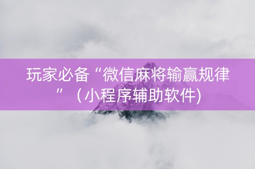玩家必备“微信麻将输赢规律”（小程序辅助软件)
