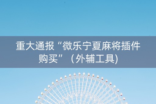 重大通报“微乐宁夏麻将插件购买”（外辅工具)