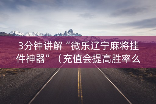 3分钟讲解“微乐辽宁麻将挂件神器”（充值会提高胜率么)