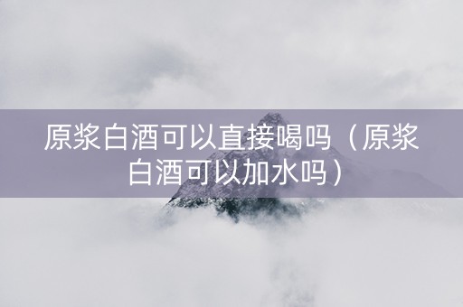 原浆白酒可以直接喝吗（原浆白酒可以加水吗）