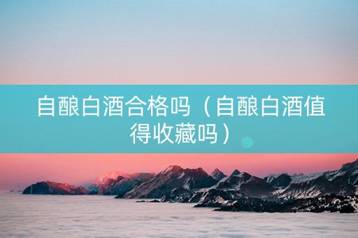 自酿白酒合格吗（自酿白酒值得收藏吗）
