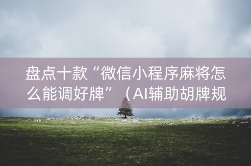 盘点十款“微信小程序麻将怎么能调好牌”（AI辅助胡牌规则)