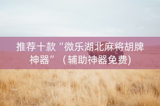 推荐十款“微乐湖北麻将胡牌神器”（辅助神器免费)