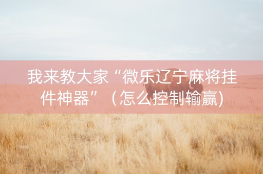 我来教大家“微乐辽宁麻将挂件神器”（怎么控制输赢)