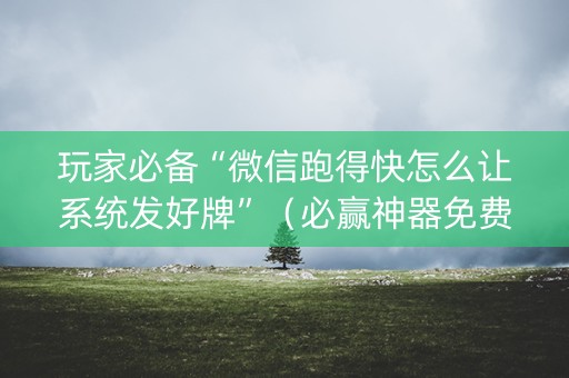 玩家必备“微信跑得快怎么让系统发好牌”（必赢神器免费安装)