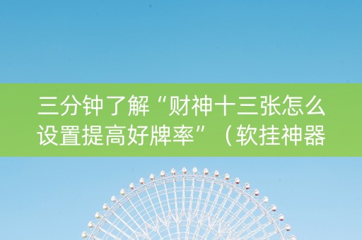 三分钟了解“财神十三张怎么设置提高好牌率”（软挂神器)