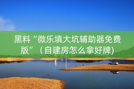 黑料“微乐填大坑辅助器免费版”（自建房怎么拿好牌)