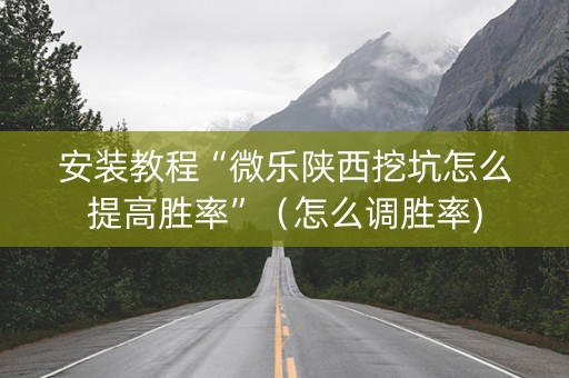 安装教程“微乐陕西挖坑怎么提高胜率”（怎么调胜率)