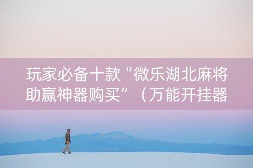 玩家必备十款“微乐湖北麻将助赢神器购买”（万能开挂器)