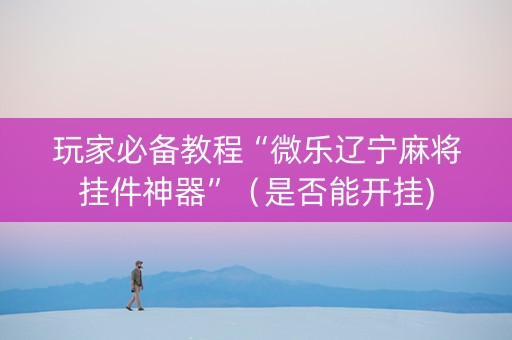 玩家必备教程“微乐辽宁麻将挂件神器”（是否能开挂)