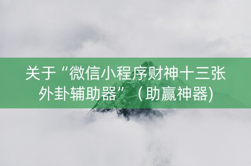 关于“微信小程序财神十三张外卦辅助器”（助赢神器)