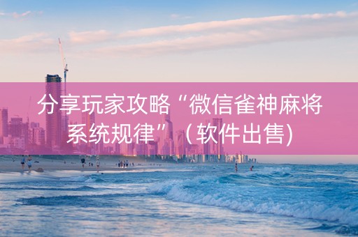 分享玩家攻略“微信雀神麻将系统规律”（软件出售)
