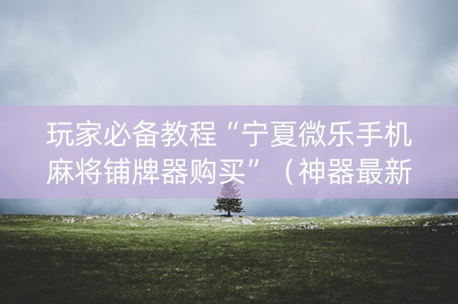 玩家必备教程“宁夏微乐手机麻将铺牌器购买”（神器最新免费)