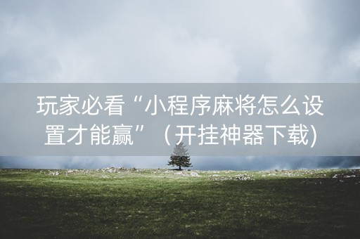 玩家必看“小程序麻将怎么设置才能赢”（开挂神器下载)
