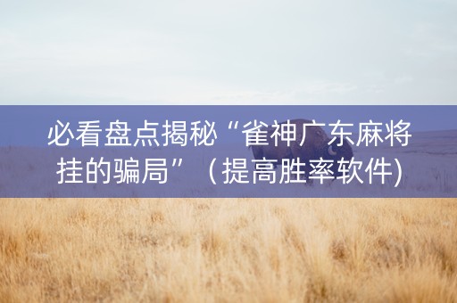 必看盘点揭秘“雀神广东麻将挂的骗局”（提高胜率软件)
