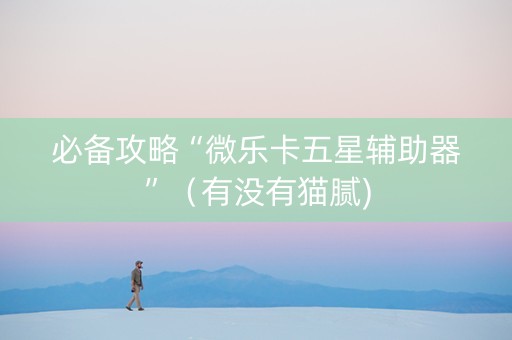 必备攻略“微乐卡五星辅助器”（有没有猫腻)