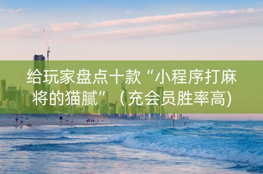 给玩家盘点十款“小程序打麻将的猫腻”（充会员胜率高)