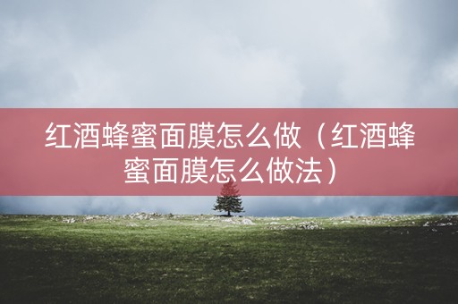 红酒蜂蜜面膜怎么做（红酒蜂蜜面膜怎么做法）