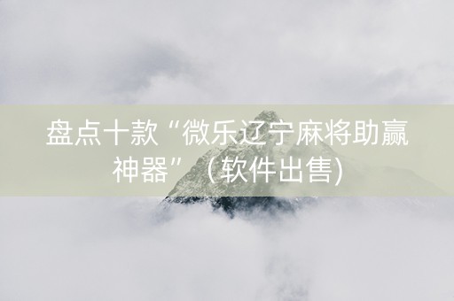 盘点十款“微乐辽宁麻将助赢神器”（软件出售)