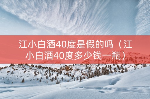 江小白酒40度是假的吗（江小白酒40度多少钱一瓶）