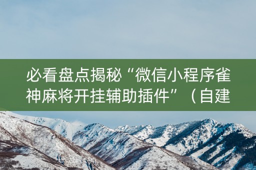 必看盘点揭秘“微信小程序雀神麻将开挂辅助插件”（自建房怎么拿好牌)