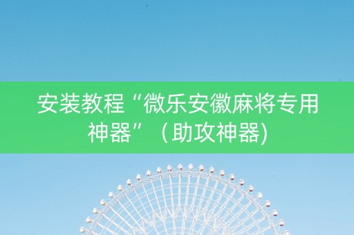 安装教程“微乐安徽麻将专用神器”（助攻神器)