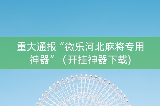 重大通报“微乐河北麻将专用神器”（开挂神器下载)