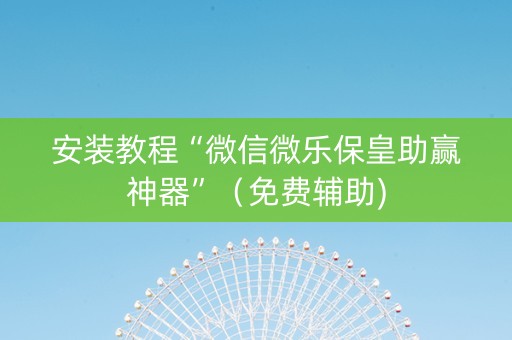 安装教程“微信微乐保皇助赢神器”（免费辅助)
