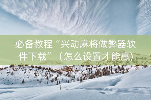 必备教程“兴动麻将做弊器软件下载”（怎么设置才能赢)