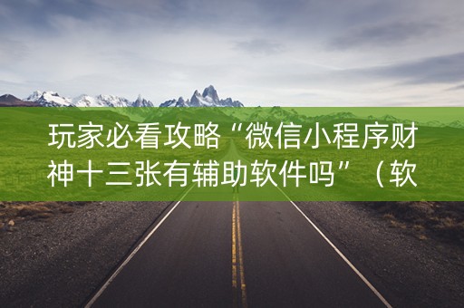 玩家必看攻略“微信小程序财神十三张有辅助软件吗”（软件出售)