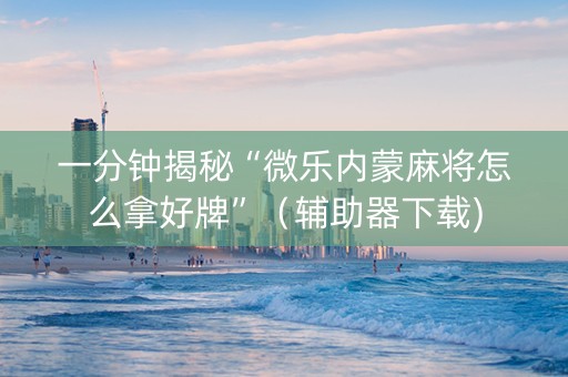 一分钟揭秘“微乐内蒙麻将怎么拿好牌”（辅助器下载)